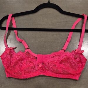 Agent Provocateur - Hot Pink Lace Underwire Bra